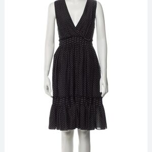 Emanuel Ungaro Denise Black Polka Dot Midi Dress | Size S | $695 Retail